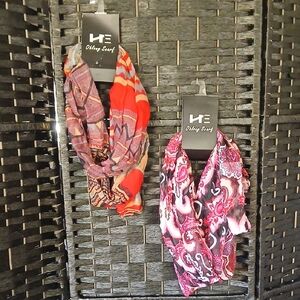 NWT 2 Scarf4You Oblong Scarfs Floral And Geometric Patterns